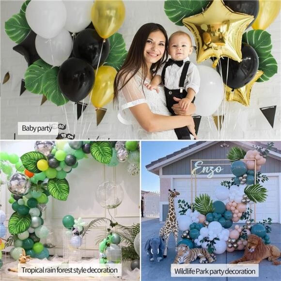 74 Pcs 7 Kinds Artificial Palm Leaves Tropical Fake Leaves - Picture 4 of 7